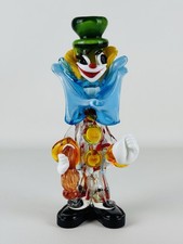Pagliaccio In Vetro Di Murano 24.5cm Statua Artistica Venezia Anni ‘70