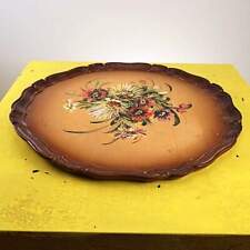 Vassoio in legno decorato a mano vintage