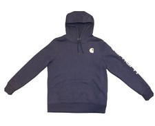 Carhartt Clarksburg Felpa con Cappuccio Donna Media UK 8 10 Blu Logo Relaxed 