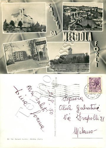 Cartolina saluti meldola - cartolina,