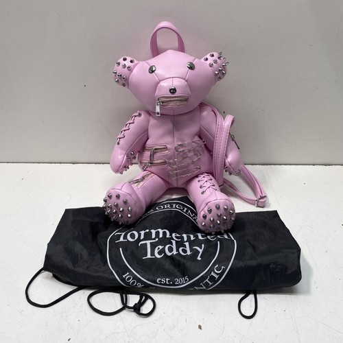 Zaino tormentato teddy rosa - zaino,