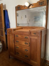 Mobile Camera Da Letto Con Specchiera E Con Luce Funzionante , Legno Massello