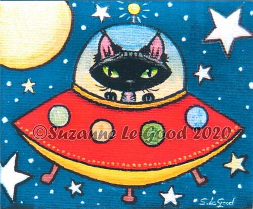 Devon rex cat space art - cat, print