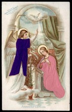 santino-holy card AIGUEBELLE-ANNUNCIAZIONE DI MARIA abito in seta