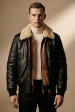 Giacca Bomber Alexander McQueen Doppio Strato Pelle Shearling Puffer IT 50 RARA