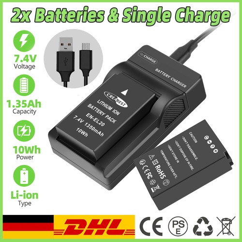 El20 el20a batteria - 2x, en-el20a