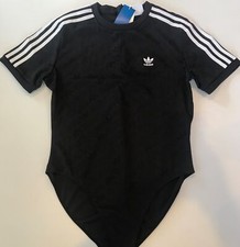 Tuta Adidas Trifoglio Logo Goffrato Nero Danza Ginnastica Fitness Donna S