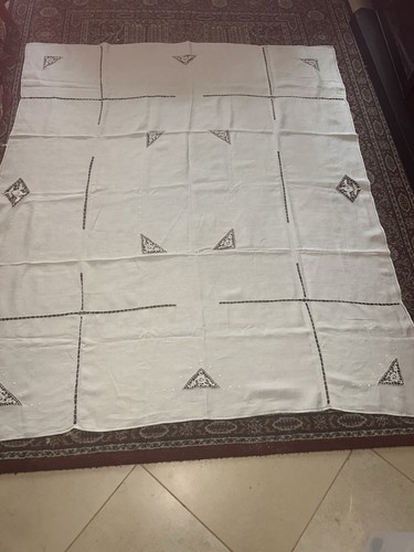 Tovaglia lino vintage ricami - vintage,