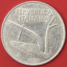 Moneta 10 Lire 1970 "Spighe"