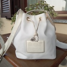 Borsa vintage Fendissime pelle bianca secchiello tracolla panna anni 60 70 boho