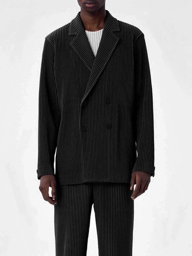 Giacca nera con pieghe - , homme