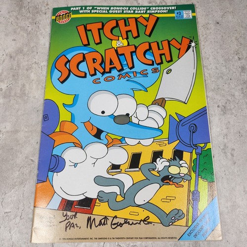 Matt groening signed itchy - groening,
