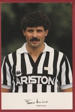 HURRA JUVENTUS CALCIO 1985 1986 1987  CARTOLINA FIGURINA CON AUTOGRAFO FAVERO