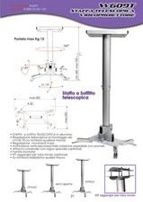 Staffa universale per videoproiettore, telescopica cm 45/70   tecnidea W 609Ts