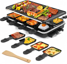 Griglia per Raclette, Raclette 8 Persone, 1300W Griglia Elettrica Antiaderente R