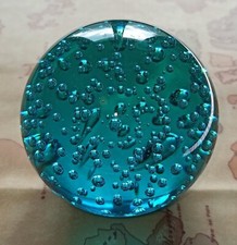 IKEA - Fermacarte in Vetro con Bolle MÄKTA Acquamarina Vintage 2007 - 900.656.62