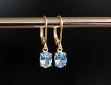 Orecchini vera acquamarina blu