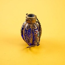 ciondolo ampolla in vetro blu