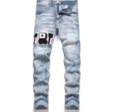 Mens Blue Denim Jeans Ripped