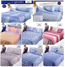 Completo lenzuola copriletto cotone set letto singolo una piazza e mezza Caleffi