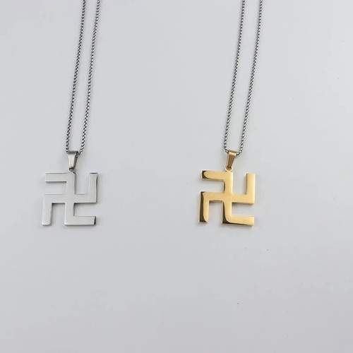 Titanium steel hindu swastika - steel,