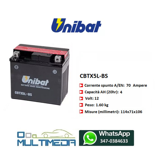 Batteria moto unibat per - moto,