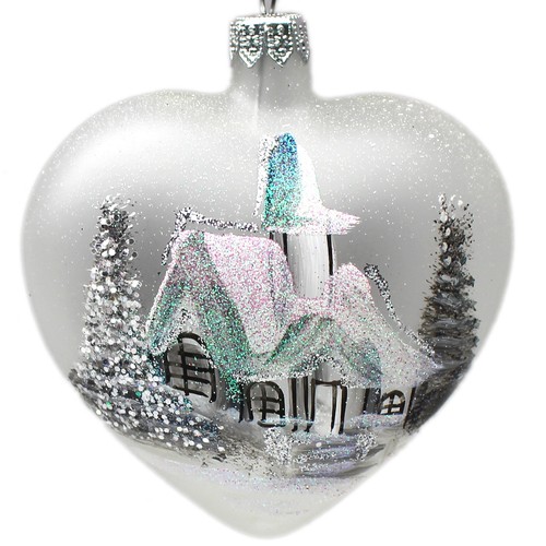 Vetro cuore inverno ciondolo - cuore,