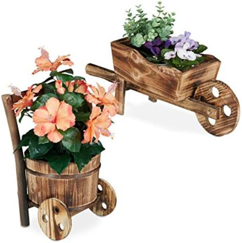 Relaxdays carriole portafiori - carriole,