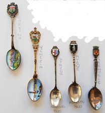 Cucchiaino souvenir città con smalti Venezia Cortina Stresa Atene Grenoble