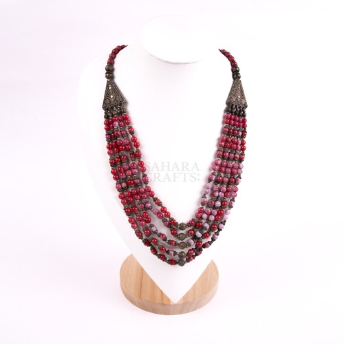 Collana perle vetro - vetro, rosa