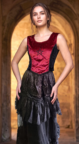 Corsetto velluto pentagramma - velluto,