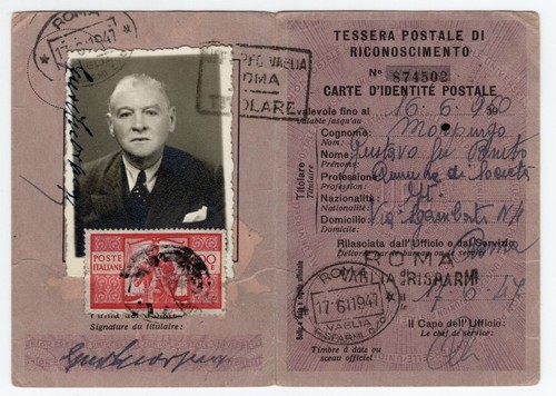 1947 italia tessera postale - tessera, di