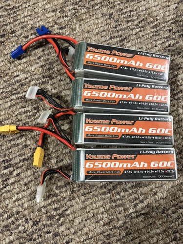 4pcs 6500mah batteria - 22.2v,
