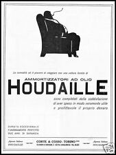 PUBBLICITA' 1928 AMMORTIZZATORI AUTO AD OLIO HOUDAILLE CORTE E COSSO TORINO