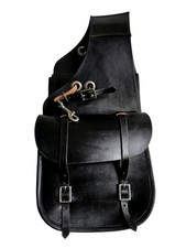 Borsa da sella per cavalli in pelle pieno fiore western nera, borsa da sella, stoffe per cavalli, 