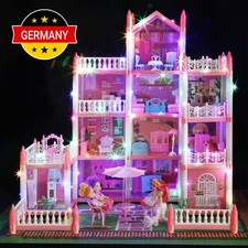 Casa delle bambole casa dei giocattoli casa delle Barbie casa delle bambole villa delle bambole 4 piani luce LED