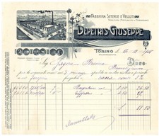 1908 TORINO ORBASSANO - Giuseppe DEPETRIS - Tessitura meccanica - Fattura