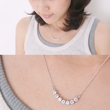 CATENINA COLLANINA COLLANA BRILLANTINO COPPIA DONNA ARGENTATA PENDENTE