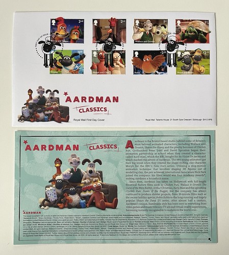 2022 fdc aardman classics - aardman,