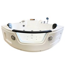 VASCA BAGNO MIAMI IDROMASSAGGIO ANGOLARE 2 PERSONE 135 X 135 CM CROMOTERAPIA