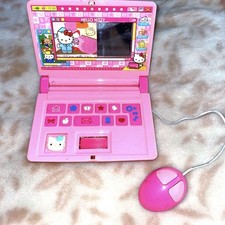 Computer portatile giocattolo Hello Kitty rosa con mouse 2003 vintage...