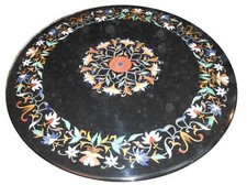 30" Tavolo In Marmo Con Pietre