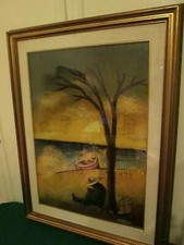 Quadro Olio su Tela di Tatari Abdul Rahem "Il Riposo" 