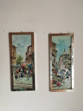 coppia quadri con stampe vedute di Parigi anni '70