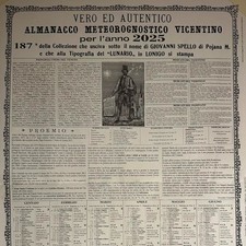 CALENDARIO ALMANACCO METEOROGNOSTICO VICENTINO EL POJANA - Foglio annuale 2025