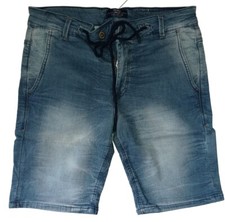 Pantaloni Corti Bershka Indigo Lab Uomo Taglia 38 Europa Jeans Elastico Nuovi
