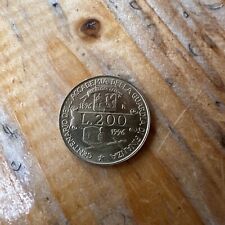 Moneta 200 Lire Centenario Guardia di Finanza 1896 1996. Errore Di Conio
