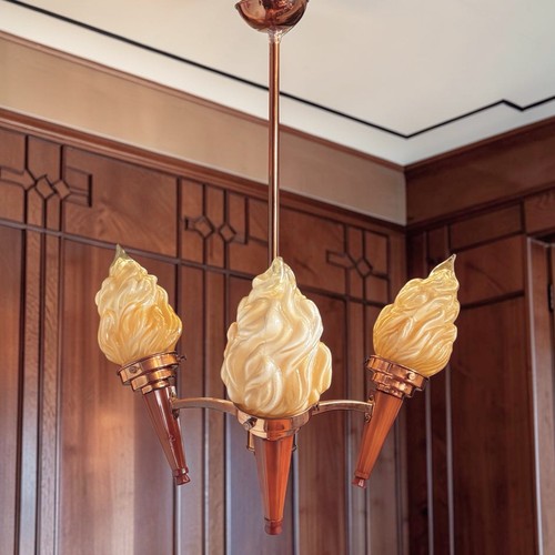 Lampadario torcia art deco