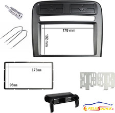 SoundPLUS Mascherina Radio 2DIN Fiat Grande Punto - Kit di Montaggio (ANTRACITE)