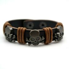 Bracciale da UOMO color MARRONE con TESCHIO 